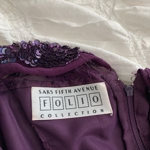 Saks 5th Avenue Tea length Dress —Eggplant  color